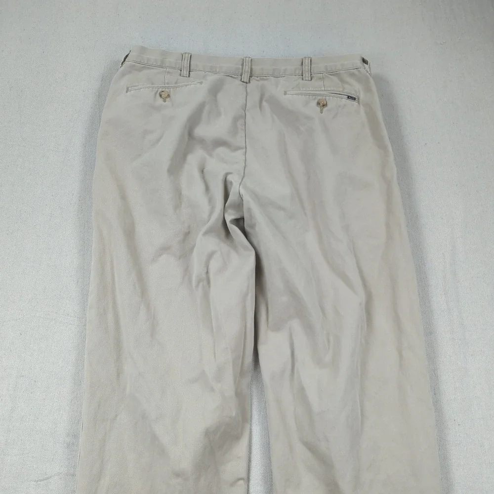 Vintage Polo Ralph Lauren Pants Mens 36x29 Khaki Pleated Preppy
